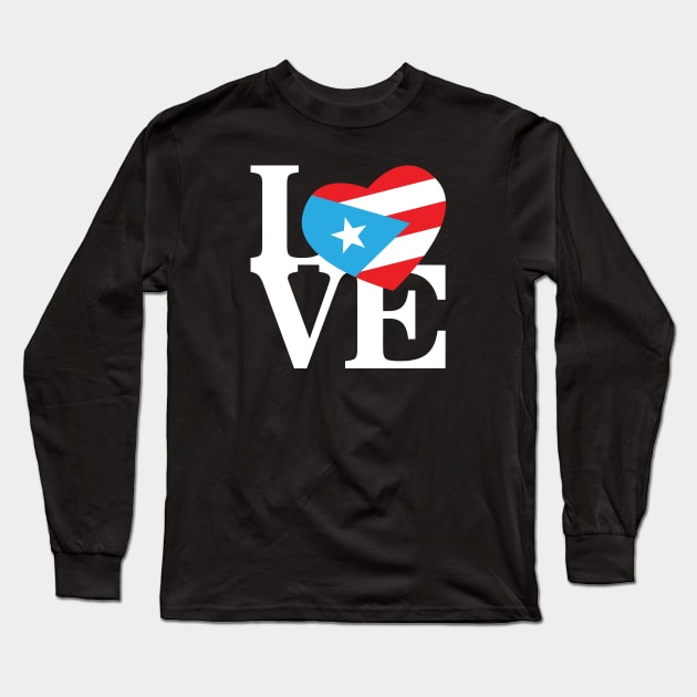 Retro Love Puerto Rico Long Sleeve T-Shirt by Pro Art Creation